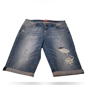 Women’s Size 18W Lucky Brand Plus Ginger Bermuda Distressed Jean Shorts